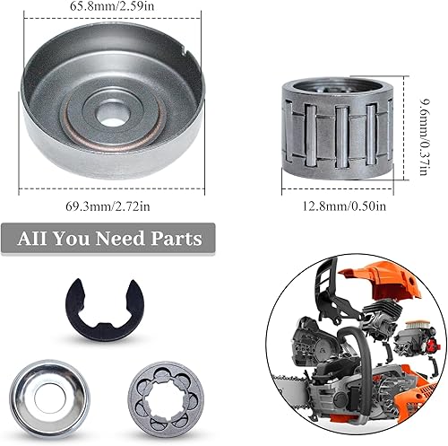 Miniatura 2 de Kit de arandela de cojinete de aguja de llanta de piñón de tambor de embrague P7 para piezas de motosierra Stihl MS170 MS180 MS250 MS251 017 018 021