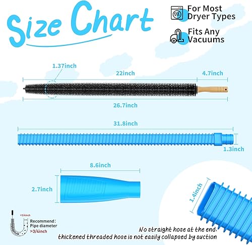 Miniatura 7 de Sealegend Kit de limpieza para salida de ventilación de secadora de 2 piezas, nueva actualización, cepillo para pelusa de secadora, limpiador de