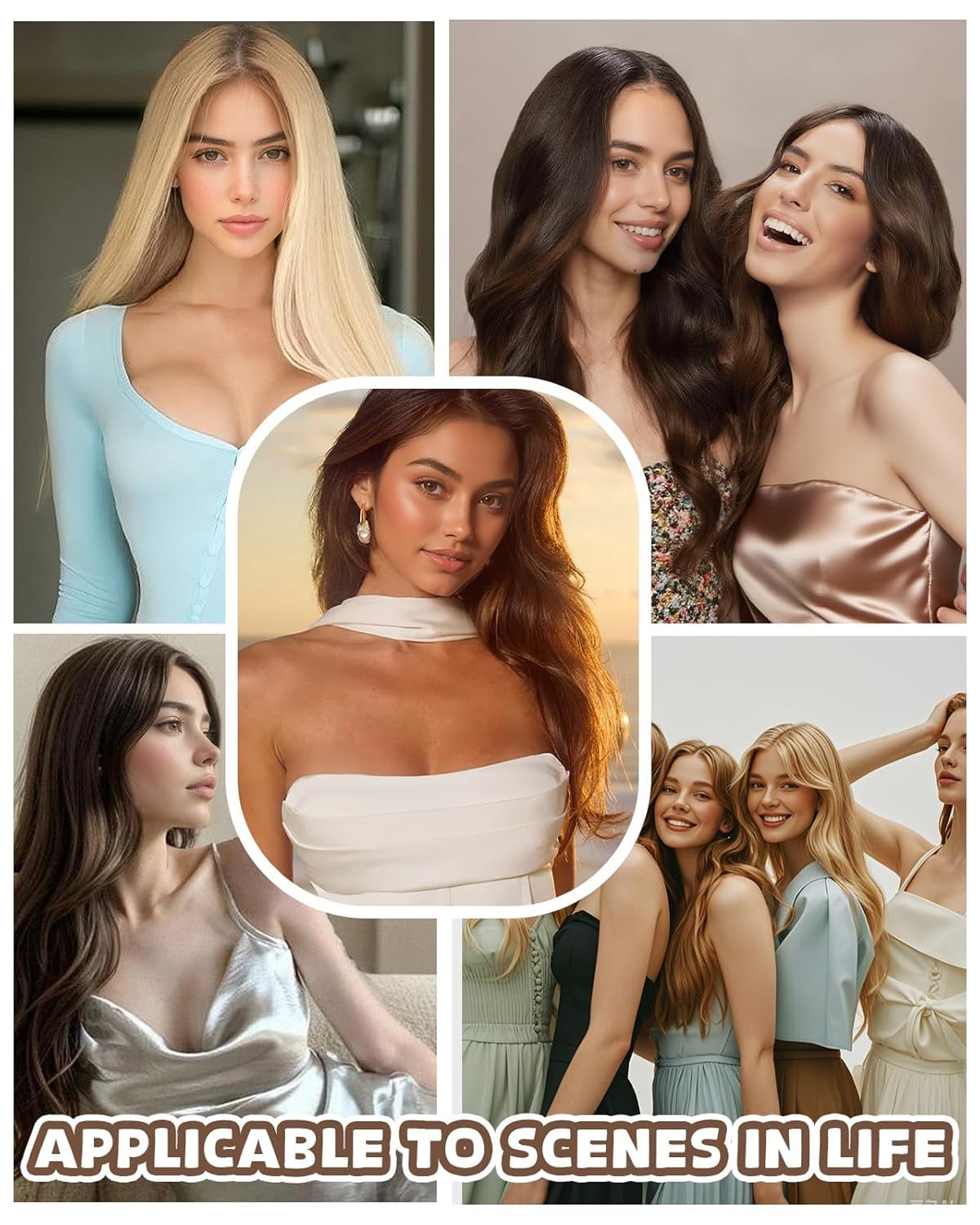 Hetto Weft Hair Extensions Real Human Hair Ash Blonde Highlights Light Blonde 18 Inch 100g - Salon Weft Hair Extensions Sew in Human Hair Wefts Hand-Tied, Durable for Full Head Styling #18/613 — view 8
