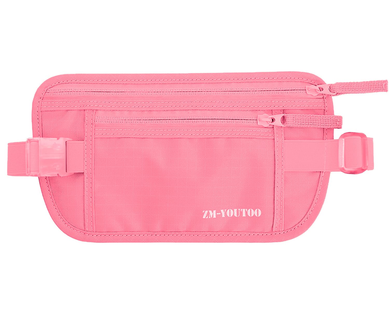 Money Belt for Travel - Hidden Travel Pouch Protect Your Credit and Money With RFID Blocking Passport Holder Waist Wallet (Pink)