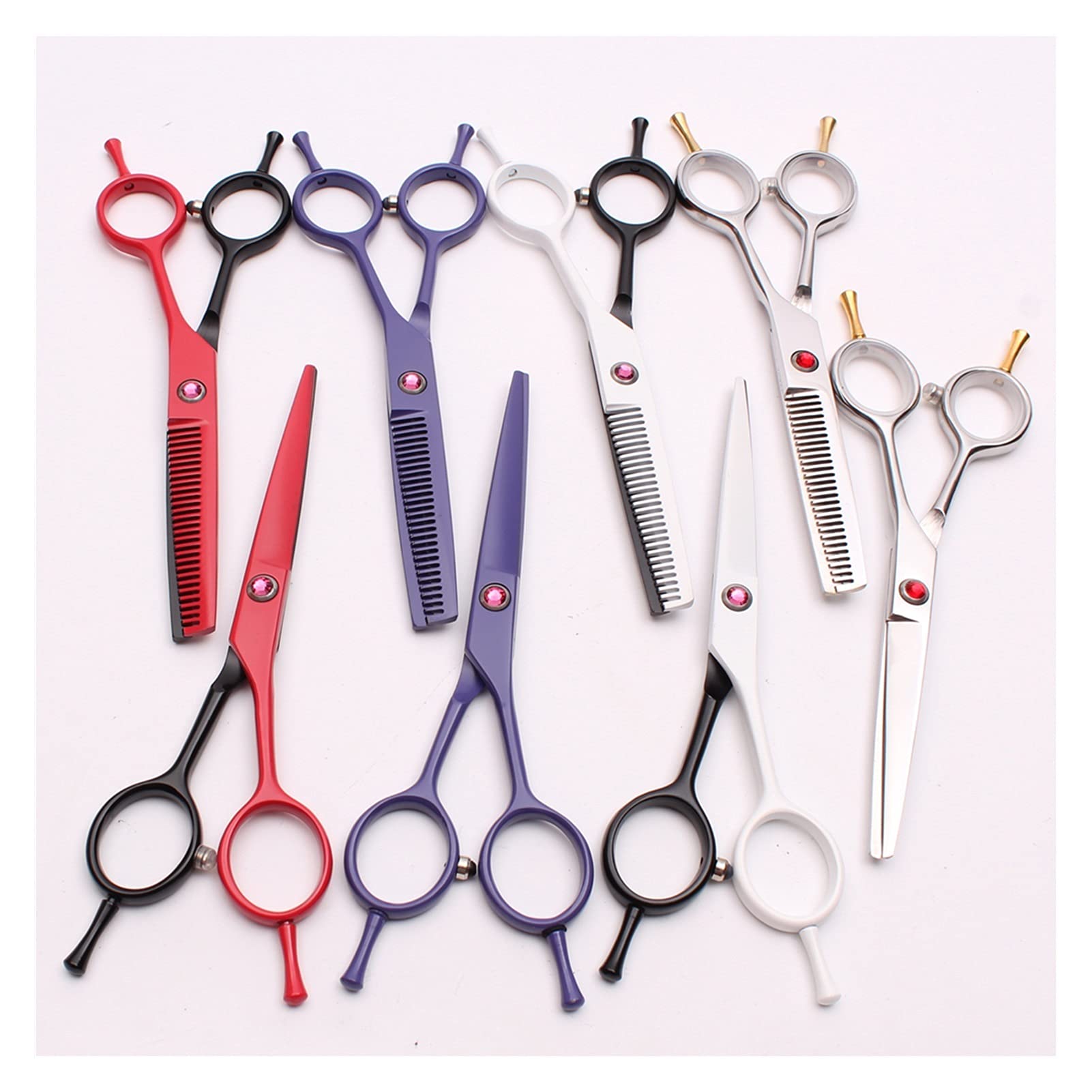 Professionelle Echthaarschere Friseurschere Effilierschere Haar-Styling-Tool,2 Stück Kein Etui S