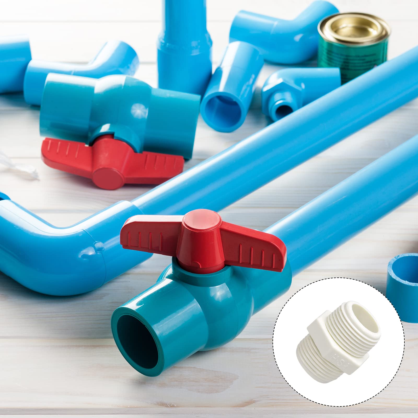 METALLIXITY PVC Hose Adapter, (G3/4 x G3/4 Male Thread) 20Pcs, PVC Pipe Fitting Connector, for Water Supplies Build DIY - Image 3