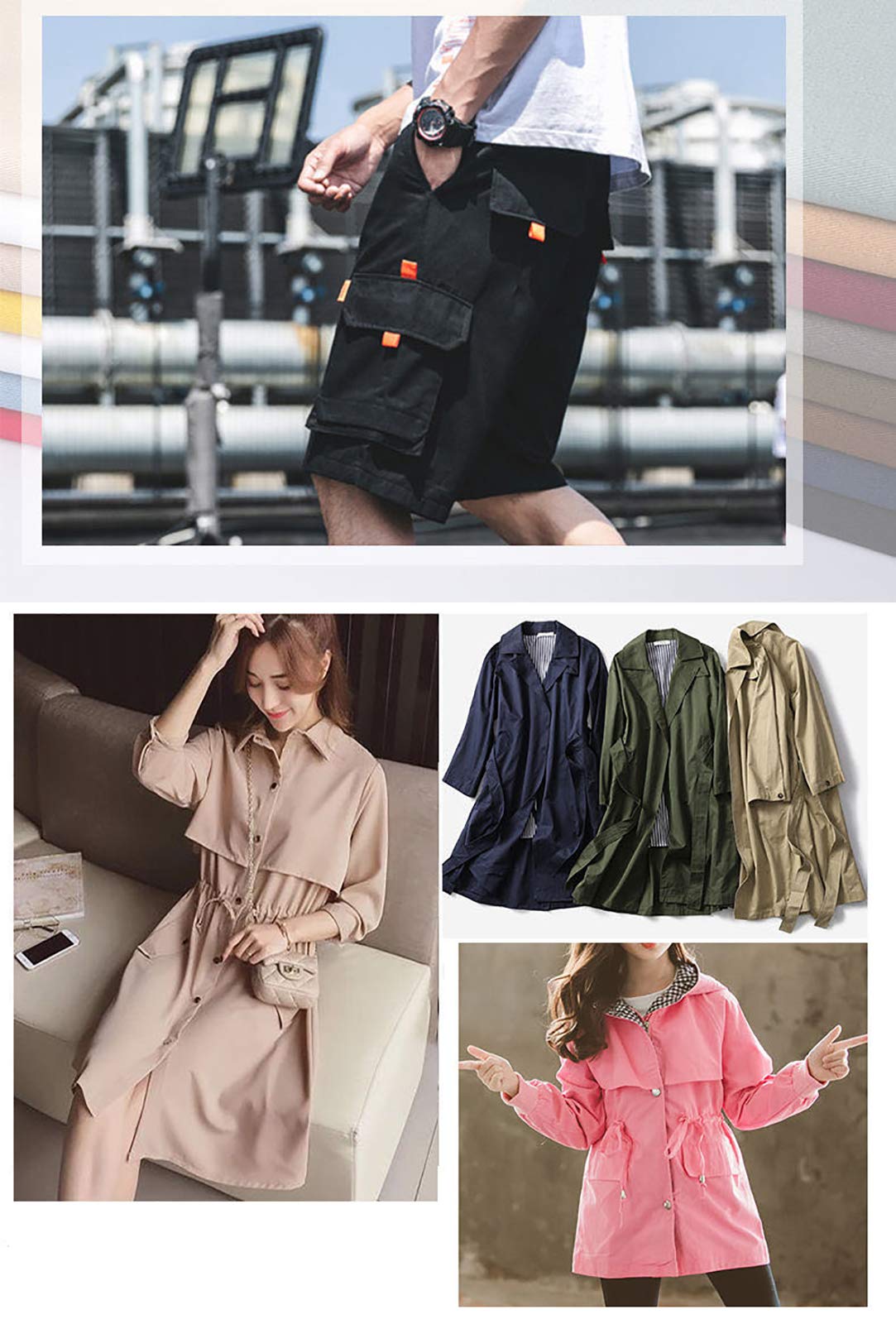 Diy Hace Tejidos de Tela 100% Algodón Puro Vestido de Tela Vaquero Camiseta Colchoneta de Costura de Ropa 150 cm de Ancho a la Venta por Metro/Rosa