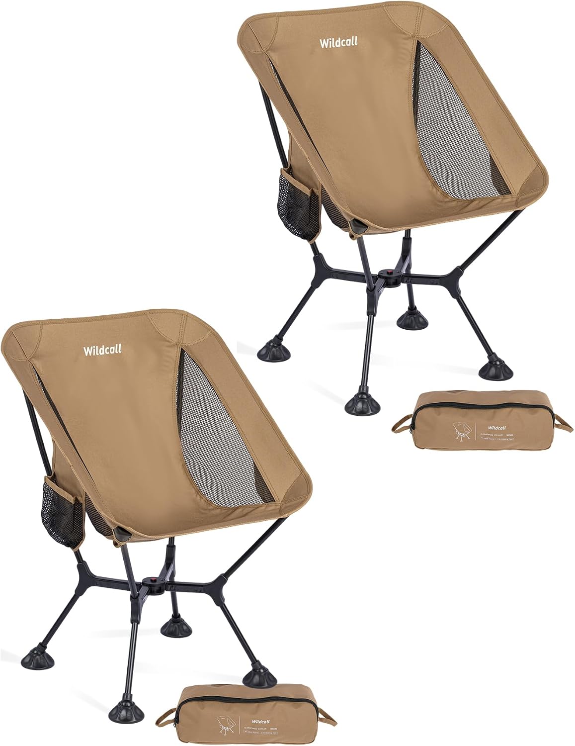 WildCall 2 Anti-Sink Feet Camping Chair and 1 Ultralight Camping Table, Ultralight Compact for Adults Outdoor Camping Backpacking Hiking image 4