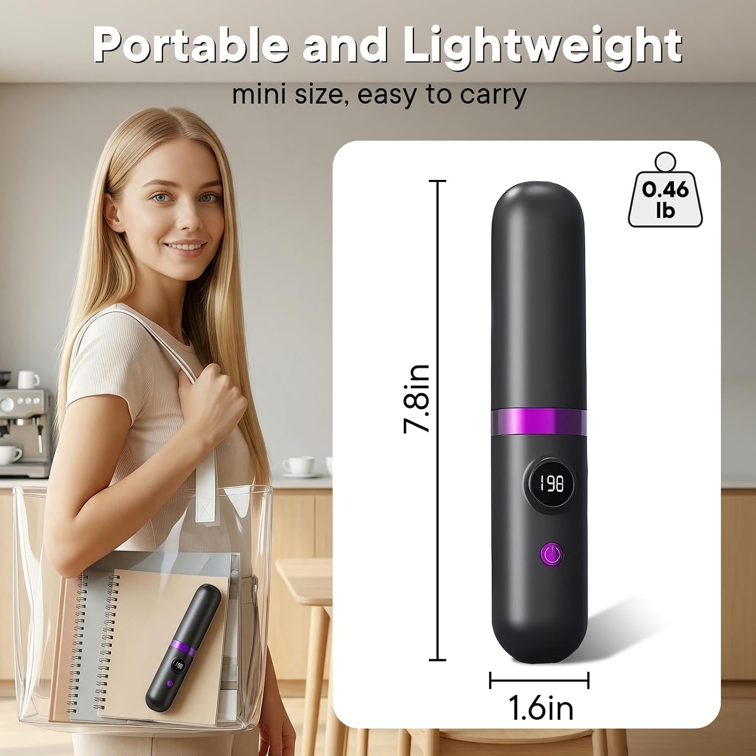 Go Brush Pro Cordless Hair Straightener Brush, 2026 Upgraded Portable Hair Straightener, Negative Ionic Hot Comb, Infrared Light Waves, MCH Fast Heating, 3 Temp, Travel Hair Styling Tools for Women