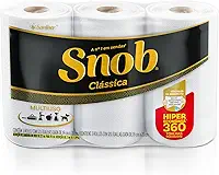 Snob Papel toalha multiuso folha dupla branca hiper 360fls, 3 rolos