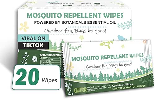 Natural Mosquito Repellent Wipes, DEET Free Insect & Bug Repellent