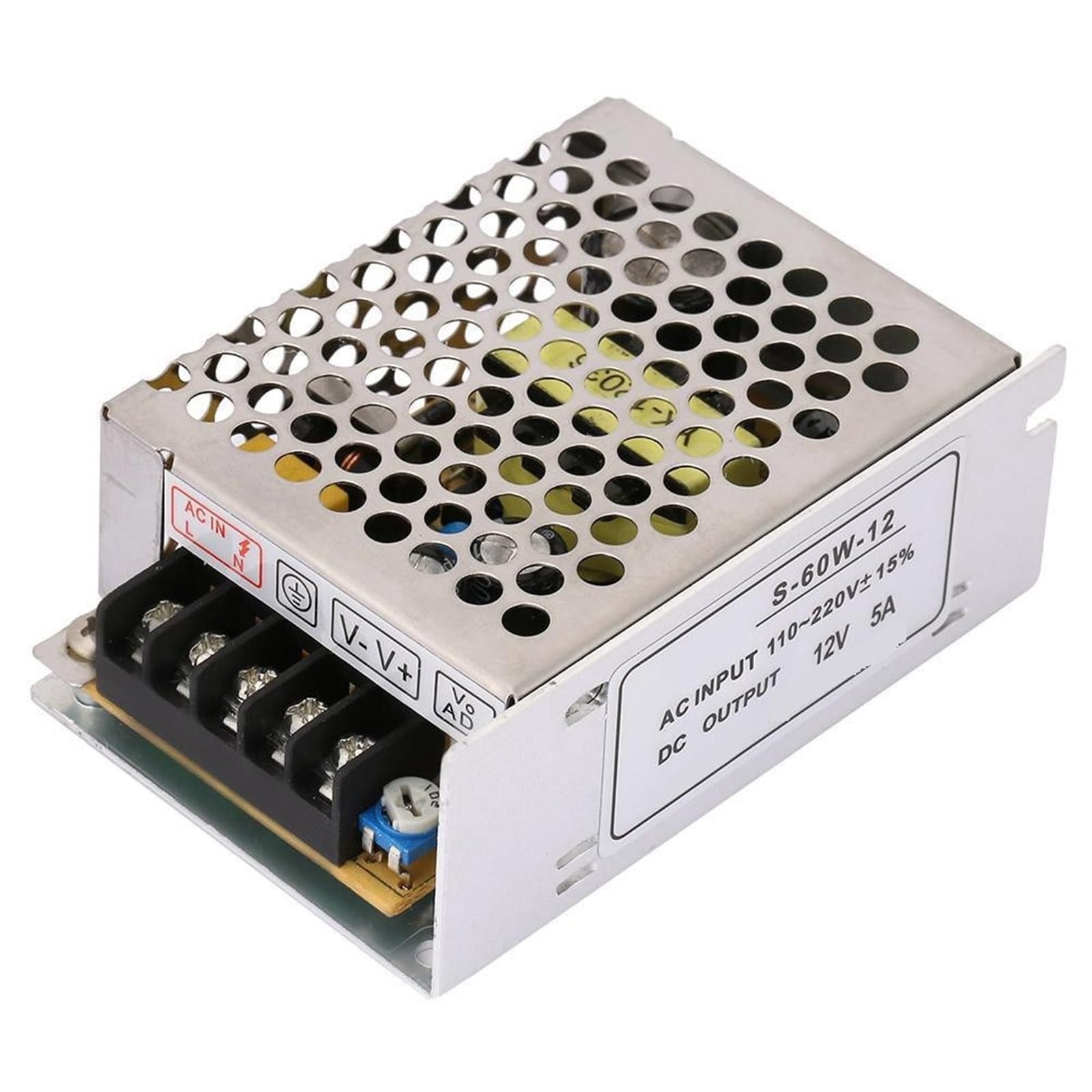 Fuente de alimentación conmutada de 12V y 5A, interruptor de transformador de fuentes de alimentación de 60W