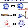 Paquete de 6 Balones de Fútbol Clásicos Desinflados, Talla 4/5 con Bomba y Bolsa de Malla para Entrenamiento en Césped, Práctica, Regalo Deportivo para Principiantes y Adultos 3