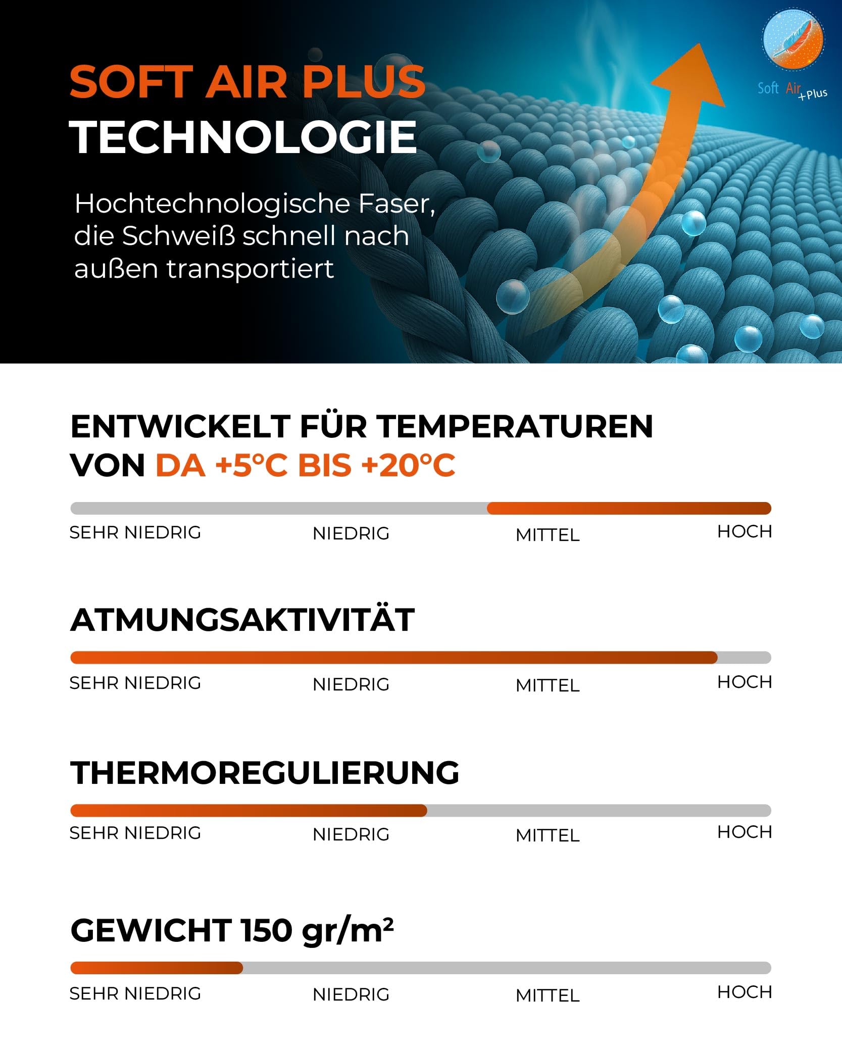 Risalti Męska bielizna termoaktywna z siateczki - Męska bielizna termoaktywna z długim rękawem z oddychającej mikrofibry, bezszwowa koszulka termoaktywna - Made In Italy