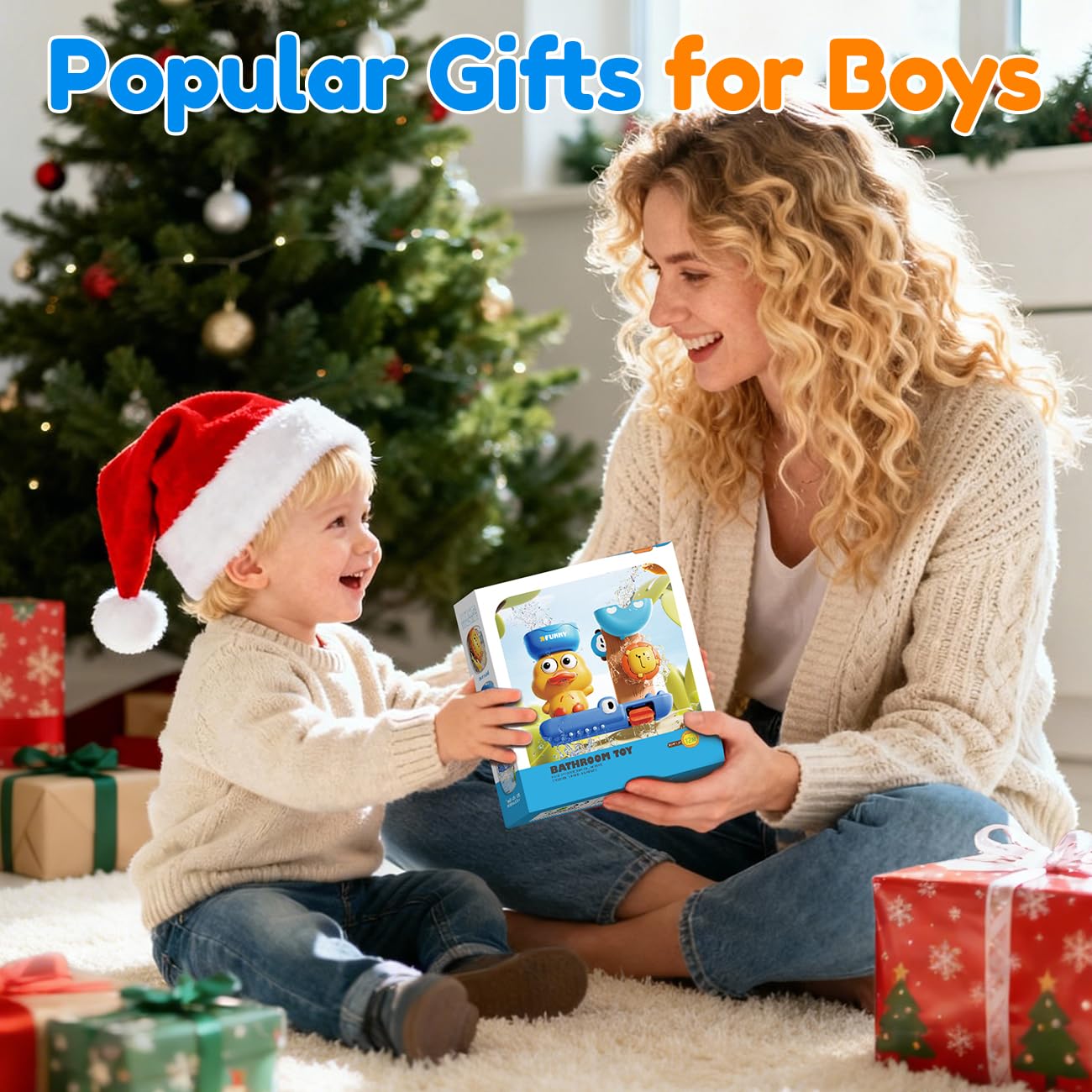 Kids Bath Toys for 1 2 3 Year Old: Fun Duck Blue Toys for 2 3 4 Year Old Boy - Popular Gifts for Boys Age 1-3 - Bathtub Toys for Baby Boys 12+ Months — view 7