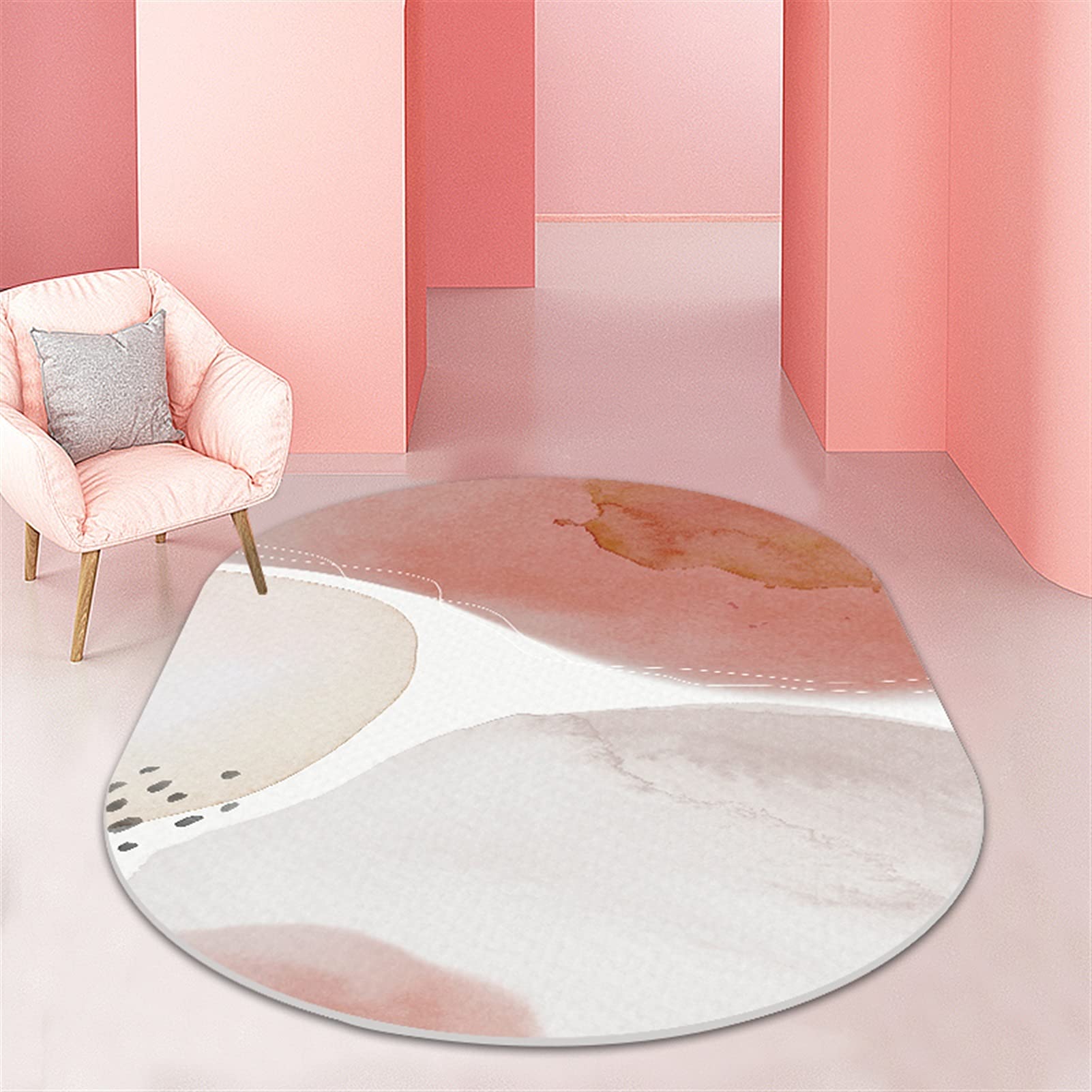 Tapis de chambre moderne ovale 120x180cm de couleur N pour sol