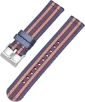 Nylon Watch Strap 20mm 22mm for Quartz Watch Smart Watch Woven Canvas Strap