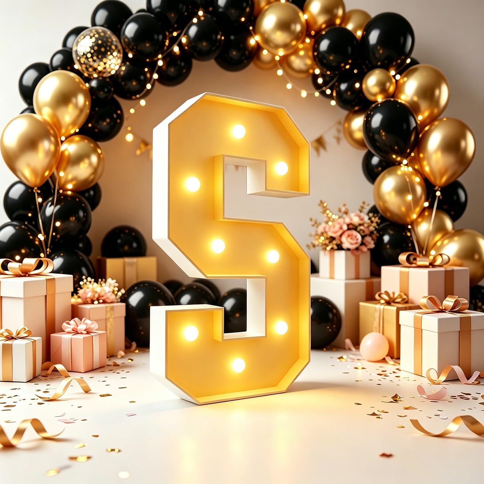 Marquee Letters, Giant LED Light Up Letter(Letter S,120cm(4FT))