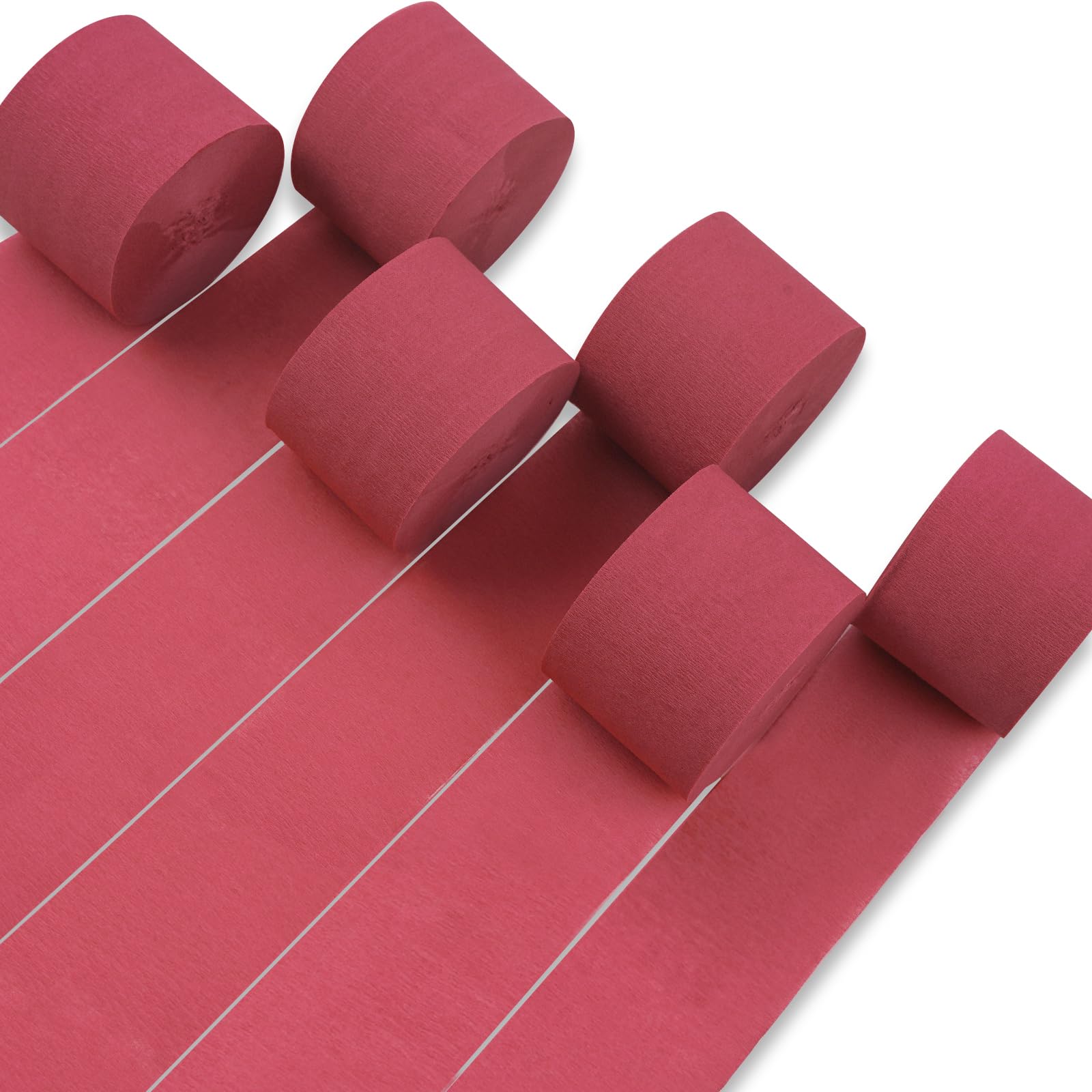 PartyWoo Crepe Paper Streamers 6 Rolls 492ft, Pack of Dusty Pink Crepe Paper Streamers Decorations, Crepe Paper for Birthday Decorations, Party Decorations, Wedding Decorations (1.8 in x 82 Ft/Roll)