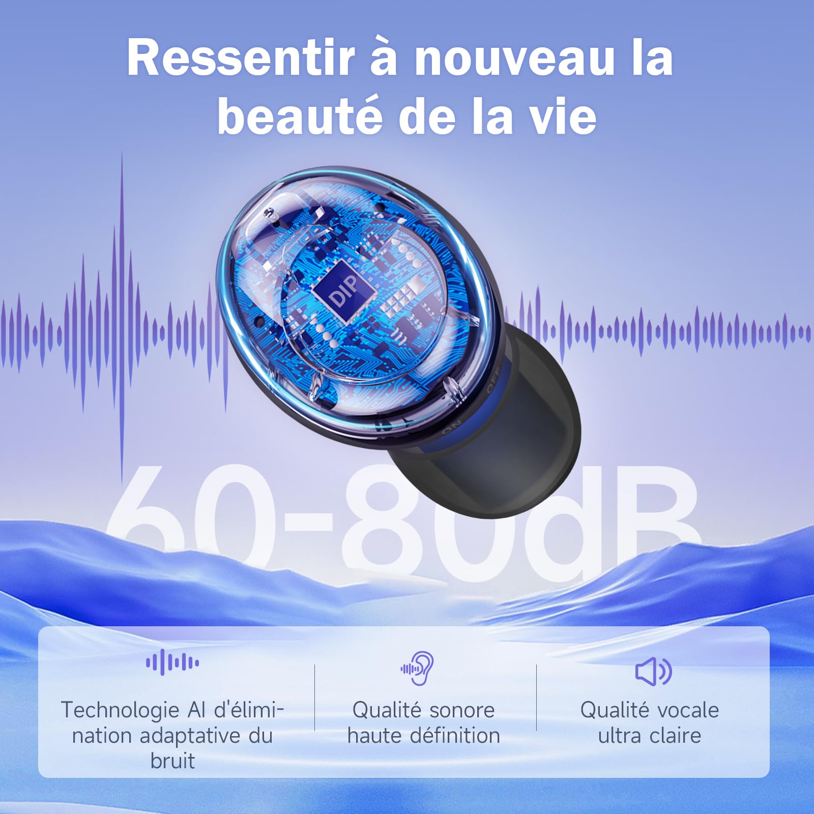 Britzgo Device - Casque Intra-auriculaire Haute Performance (autonomie de 15 Heures, Charge Rapide) - Noir (Double)
