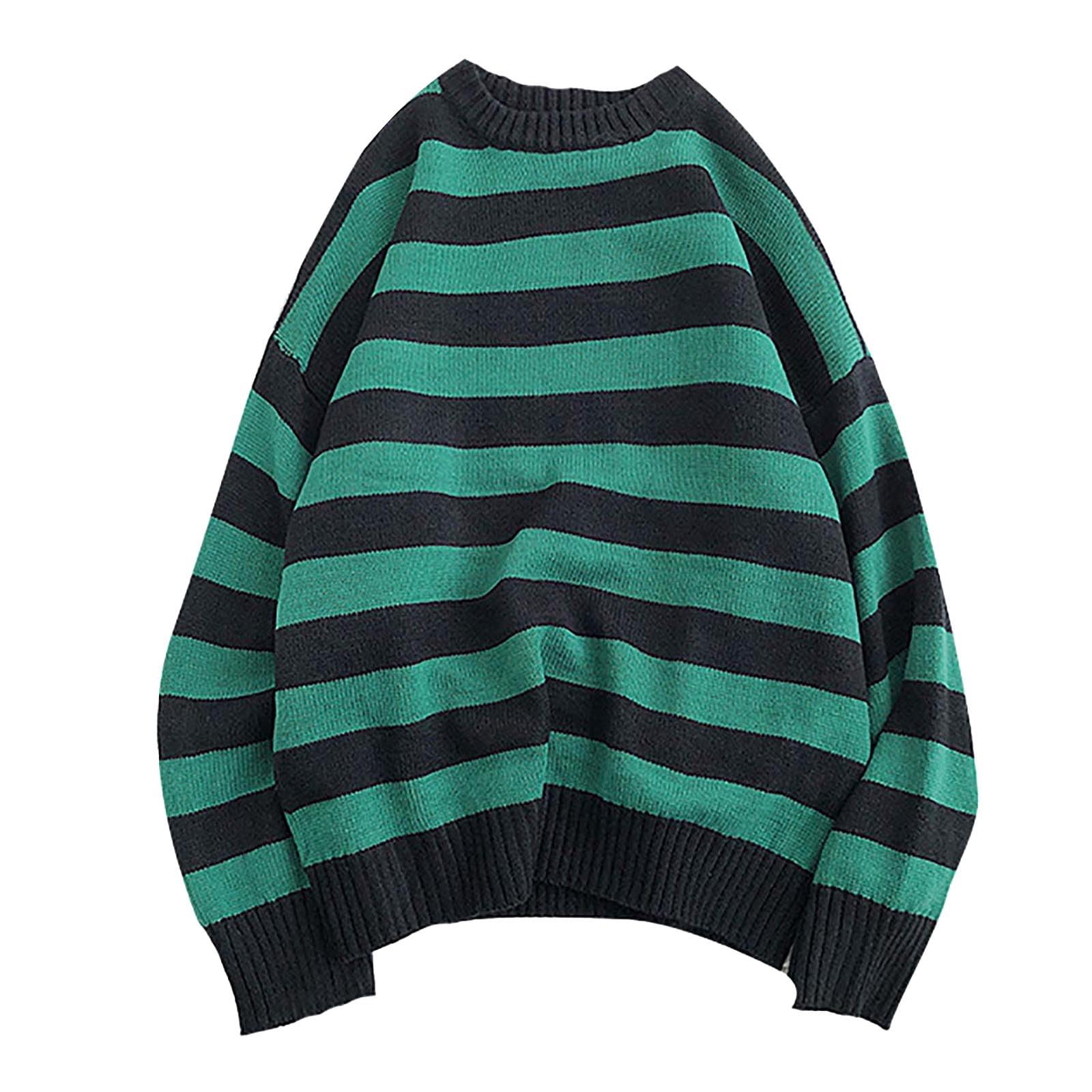Suéter de Moda para Hombre Suéter de Manga Larga para Hombre con Cuello Red