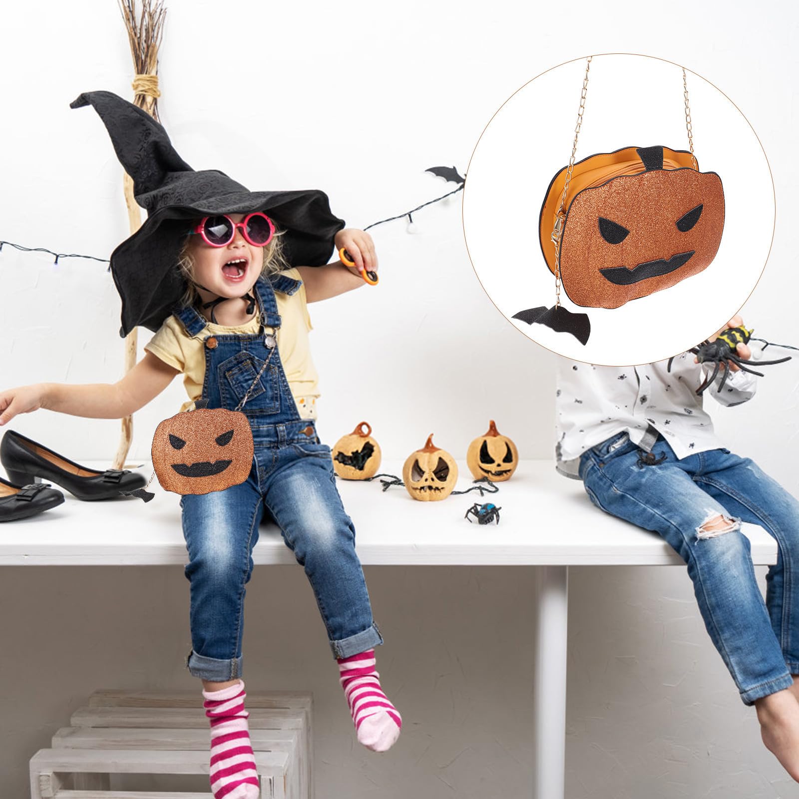 STOBAZA Borsa Donna a Tracolla Paillettes e Catena, Argento Pu | Stile Halloween, Formato Compatto e Portatile, Design Versatile per Uso Quotidiano