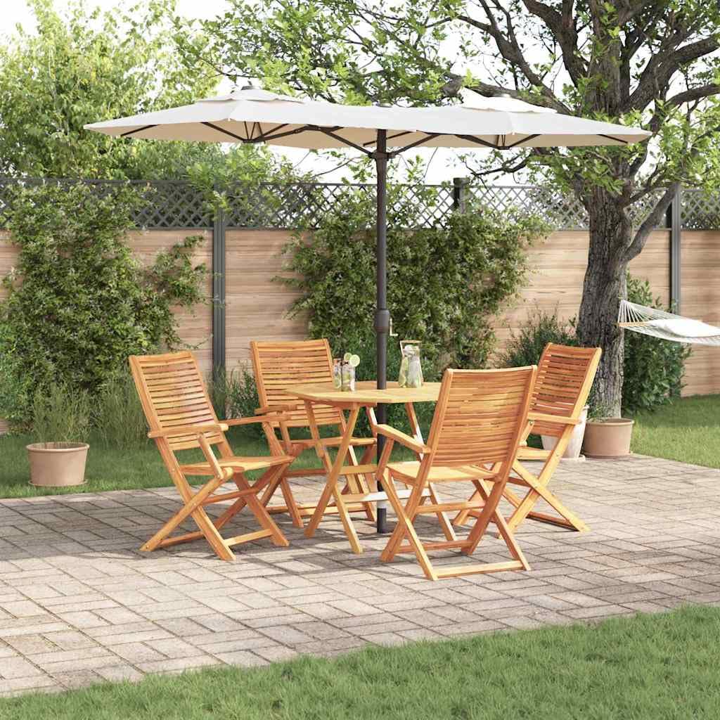 vidaXL Set da Pranzo per Giardino 5 pcs Marrone, Set da pranzo all'aperto, tavolo in acacia rustica, arredo giardino e terrazza, posti resistenti alle intemperie