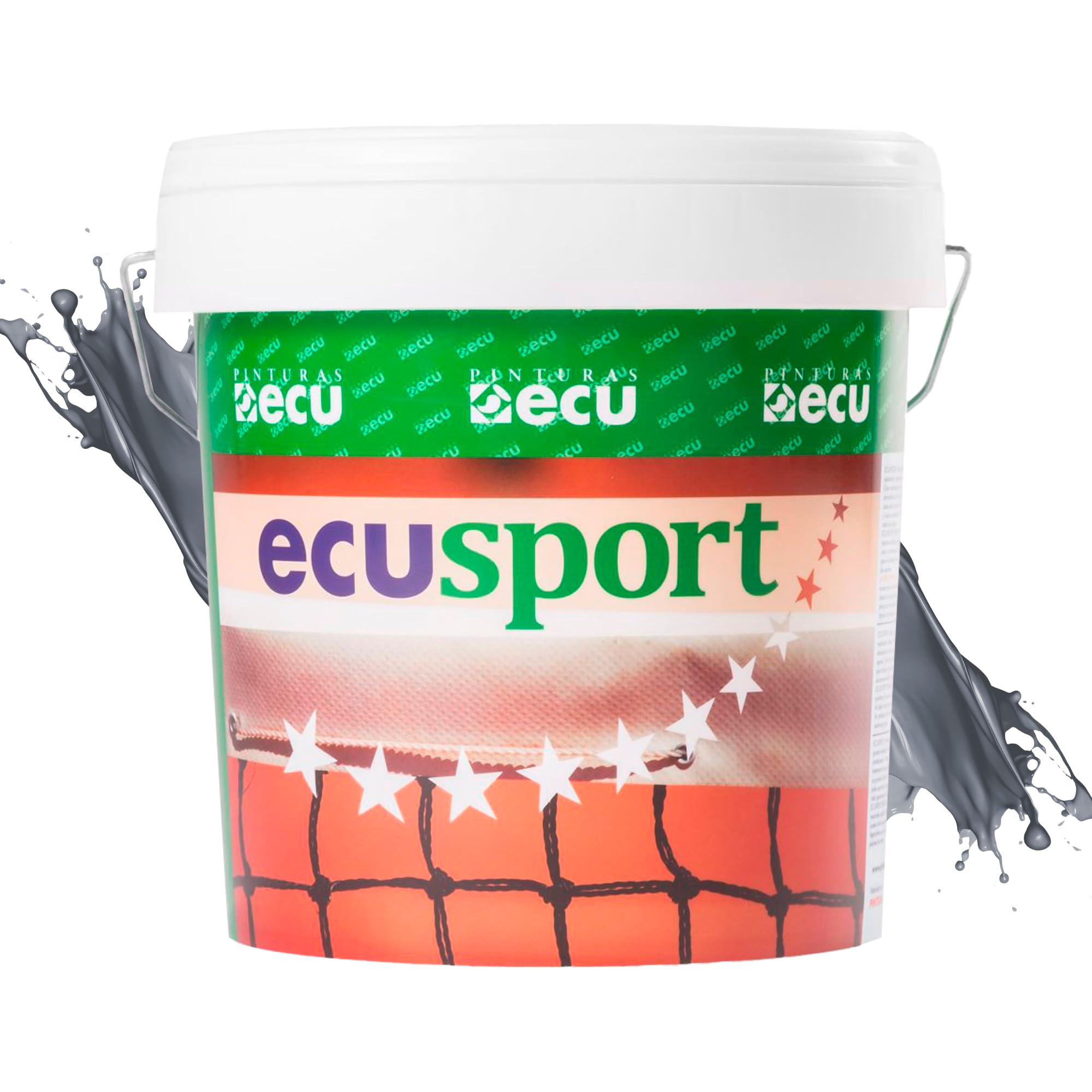 PINTURAS ECU - Pintura Suelos, Garajes y Pavimentos Deportivos en general - 4L - Acabado Mate - Protege y decora las superficies de hormigón, cemento y asfalto (Gris, 4 Litros)