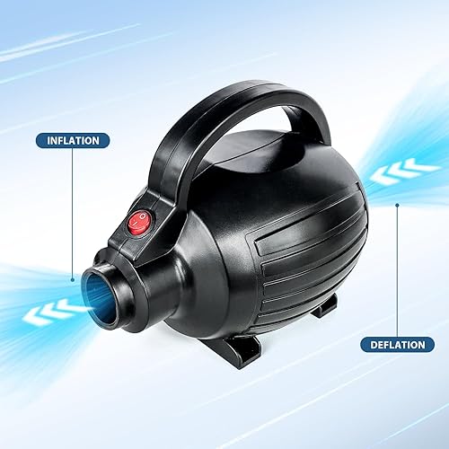 Miniatura 3 de Bomba de aire eléctrica para inflables, 600W-110-120V CA de alta potencia, inflado e inhalación rápida, bomba de aire portátil, 4 boquillas,