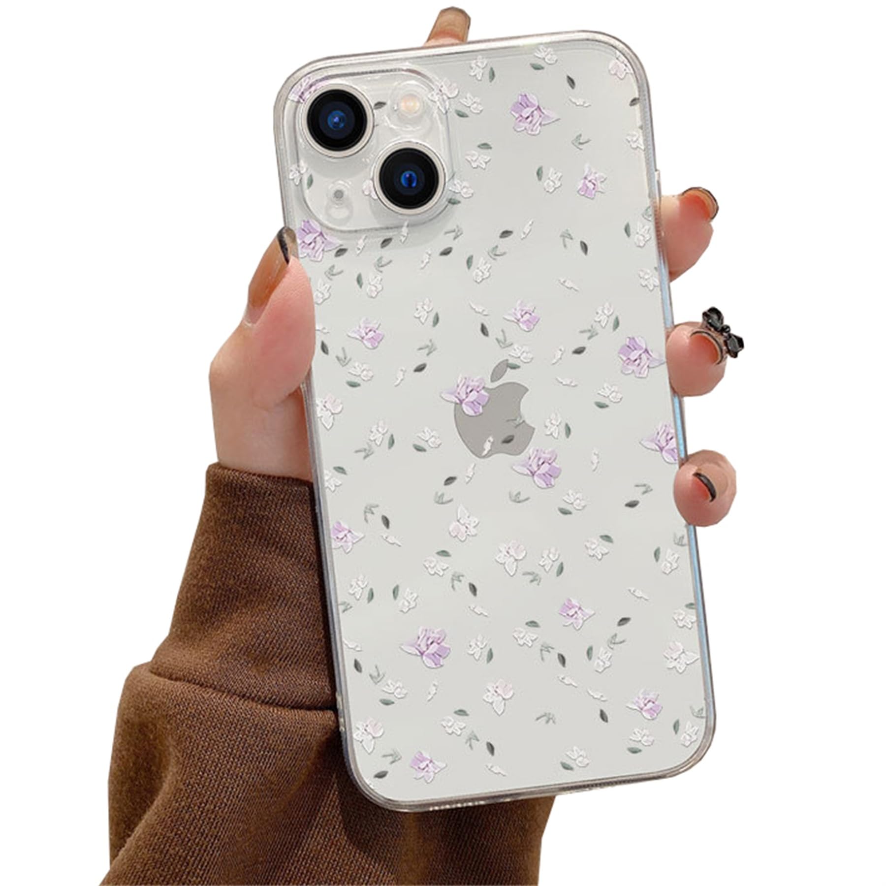 Einaily Hülle für iPhone 14 Plus Case Crystal Clear Handyhülle Mode Chic Muster Ultra Dünn TPU Silikon Blumen Bumper Stoßfest Kratzfest Schutzhülle für iPhone 14 Plus Slim Cover