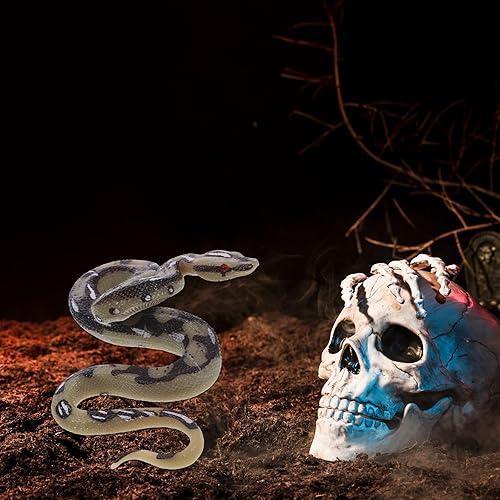 Miniatura 8 de Juguete realista de serpiente – 1 figura de serpiente falsa para Halloween, accesorios de broma de plástico de alta simulación, figura espeluznante