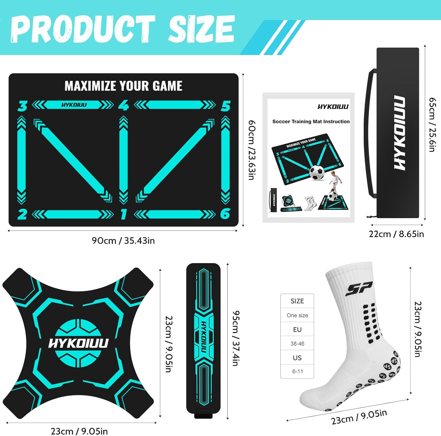 Soccer Training Mat With Instructional Video Improve Strength,Agility And Coordination Soccer Training Equipment For Footwork And Ball Mastery Non-Slip Silent Equipment For All Ages Football Footwork Mat - Image 2