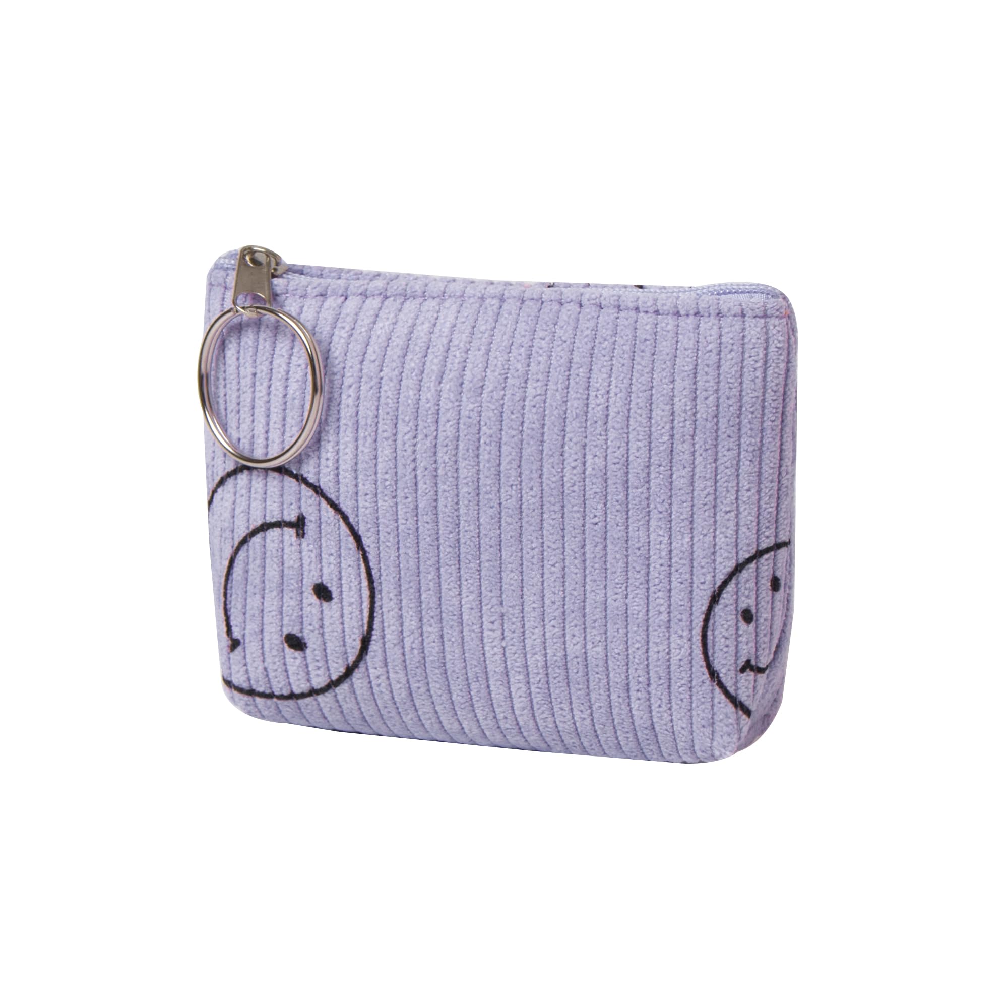 Cute Corduroy Change Coin Purse Small Pouch Bag Wallet by Coin Purses Pouches Coin Purse Pouch Change Purse With Zipper for Women (Purple)