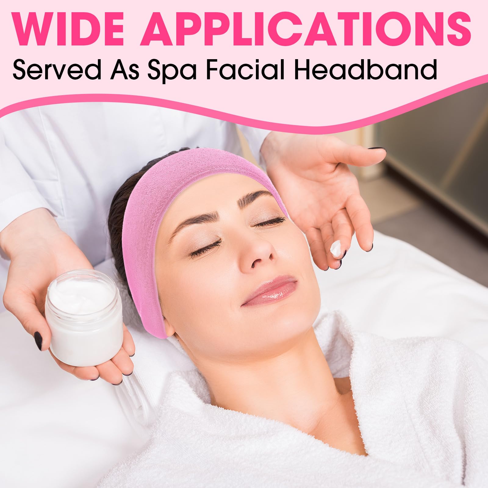 Tigeen 80 diademas de spa ajustables a granel para lavarse la cara, spa, diadema facial, diademas de maquillaje para mujer, diademas para el cuidado de la piel, bandas para el cabello para mujer, para