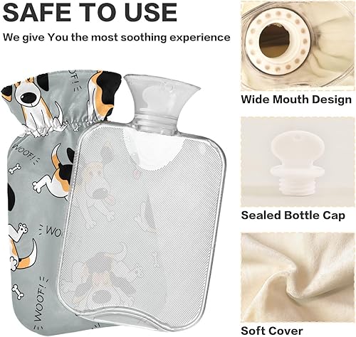 Miniatura 3 de Botella de agua caliente para perros sin BAP con tapa, bolsa de agua caliente grande de 2 litros para aliviar el dolor, compresa fría y caliente