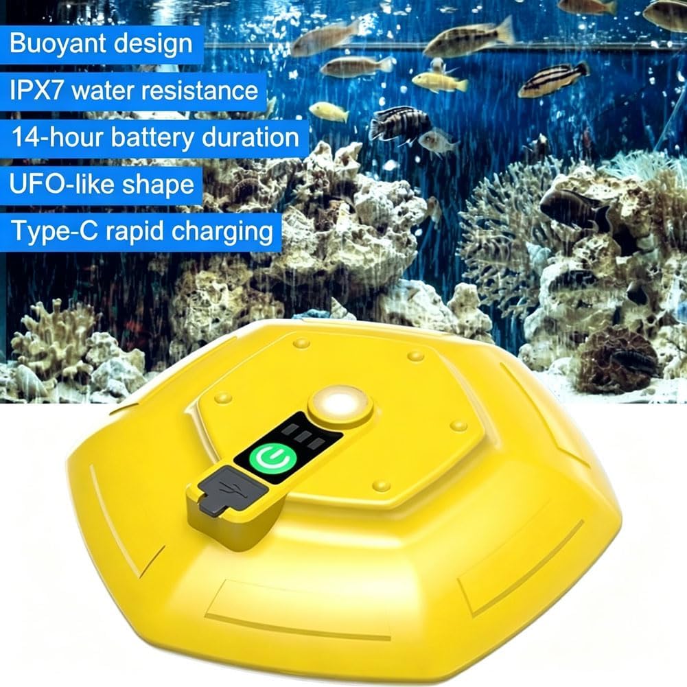 Floating Aerator for Live Bait,IPX7 Floating & Rechargeable Bait Bucket Aerator, Rechargeable Charging Portable Oxygen Pump,for Kayak,Shore and Boat Fishing,Fish Tank,Pond and Aquarium