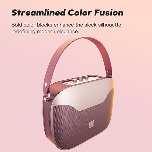 Miniatura 2 de DOSS SoundBox H100 - Altavoz Bluetooth estilo bolso con panel de oro rosa y rosa cobre, sonido inmersivo de 50 W, 24 horas de reproducción física de