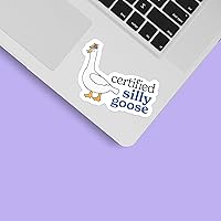 Vista 3 de Calcomanía certificada de ganso tonto para botella de agua, divertida calcomanía de meme, bonita calcomanía de sombrero de hélice para vasos