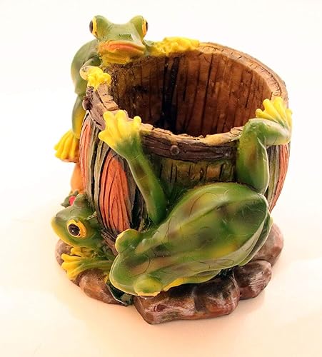 Miniatura 4 de Macetas y macetas grandes de barril de rana para exteriores, 7.5 pulgadas de largo x 6 pulgadas de alto, NW 2.2 libras