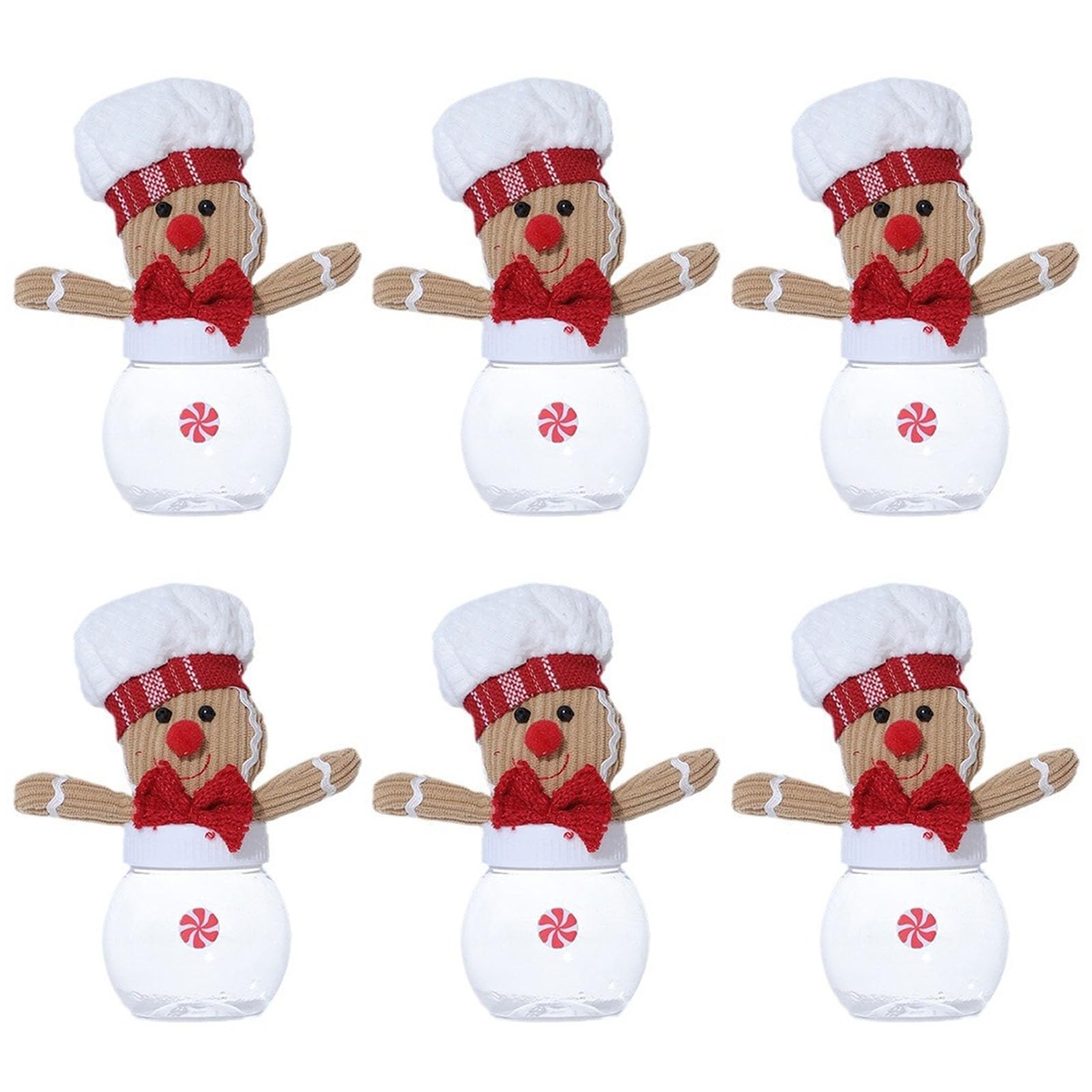sodeber Of 6 Christmas Gingerbreads Candy Holders Gingerbreads Shape Candy Boxes for Holiday Present Cookie Storage