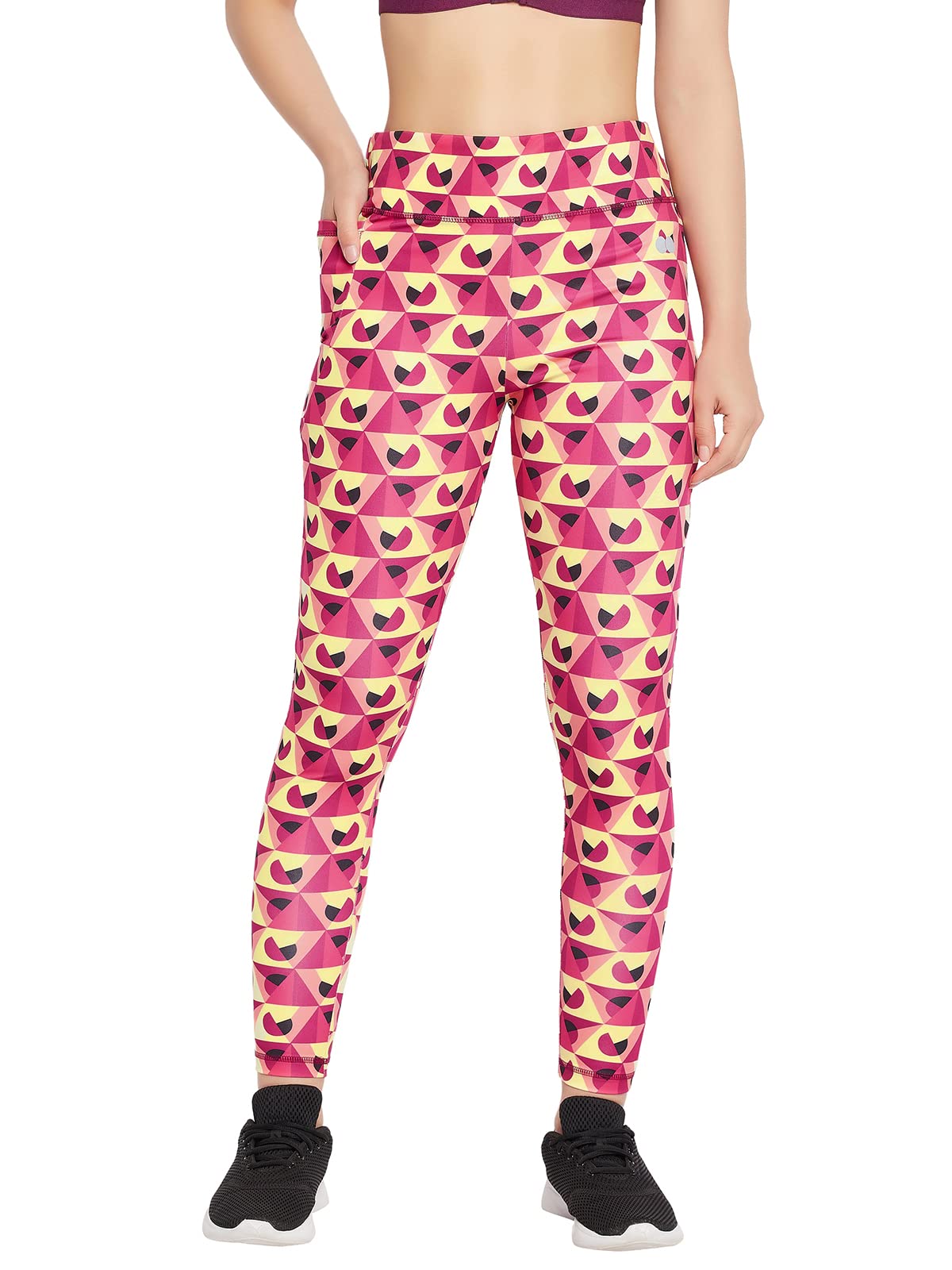 clovia Women's Slim Yoga Pants (AB0042F19M_Multicolor-picture-15