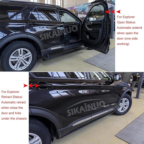Miniatura 3 de Estribo retráctil eléctrico Pasos laterales de potencia Barra de pie desplegable para Ford Explorer U502 U625