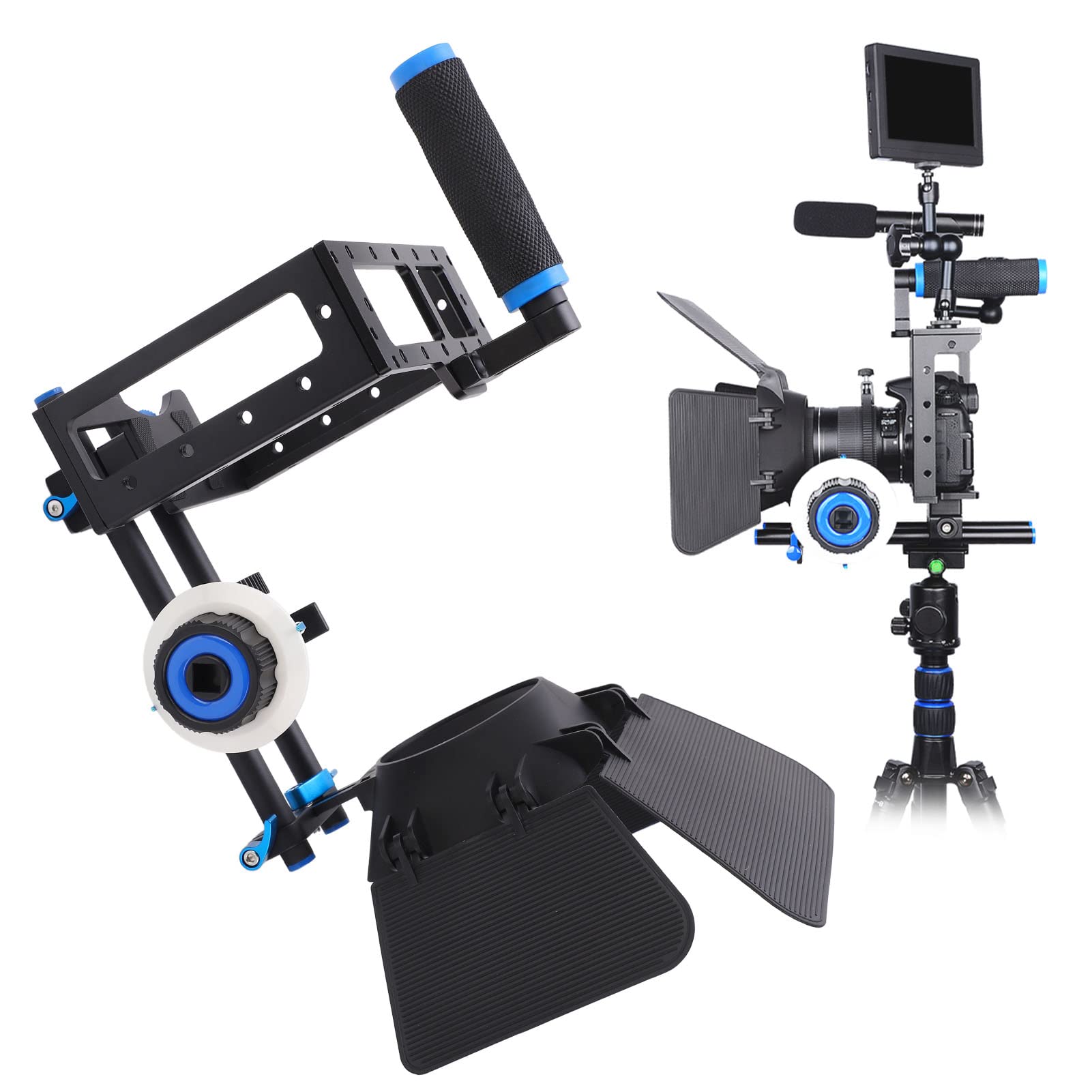 Kit di attrezzatura per gabbia video per videocamera DSLR, di produzione cinematografica professionale con messa a fuoco successiva, 1 set per videografi professionisti