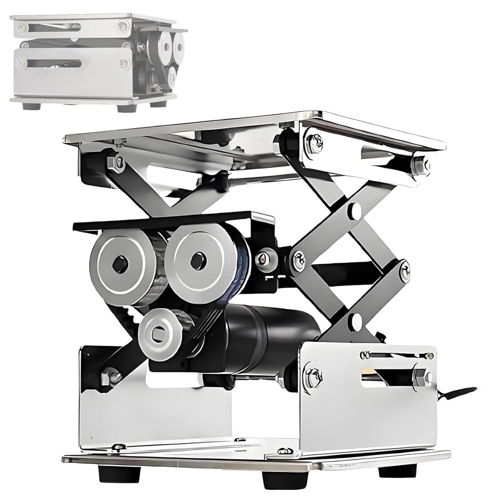Plateforme Élévatrice De Laboratoire Électrique, Vérin À Ciseaux Inox 10 kg Avec Télécommande, Table Élévatrice Réglable En Hauteur Pour Laboratoire Et Microscope 200x200mm