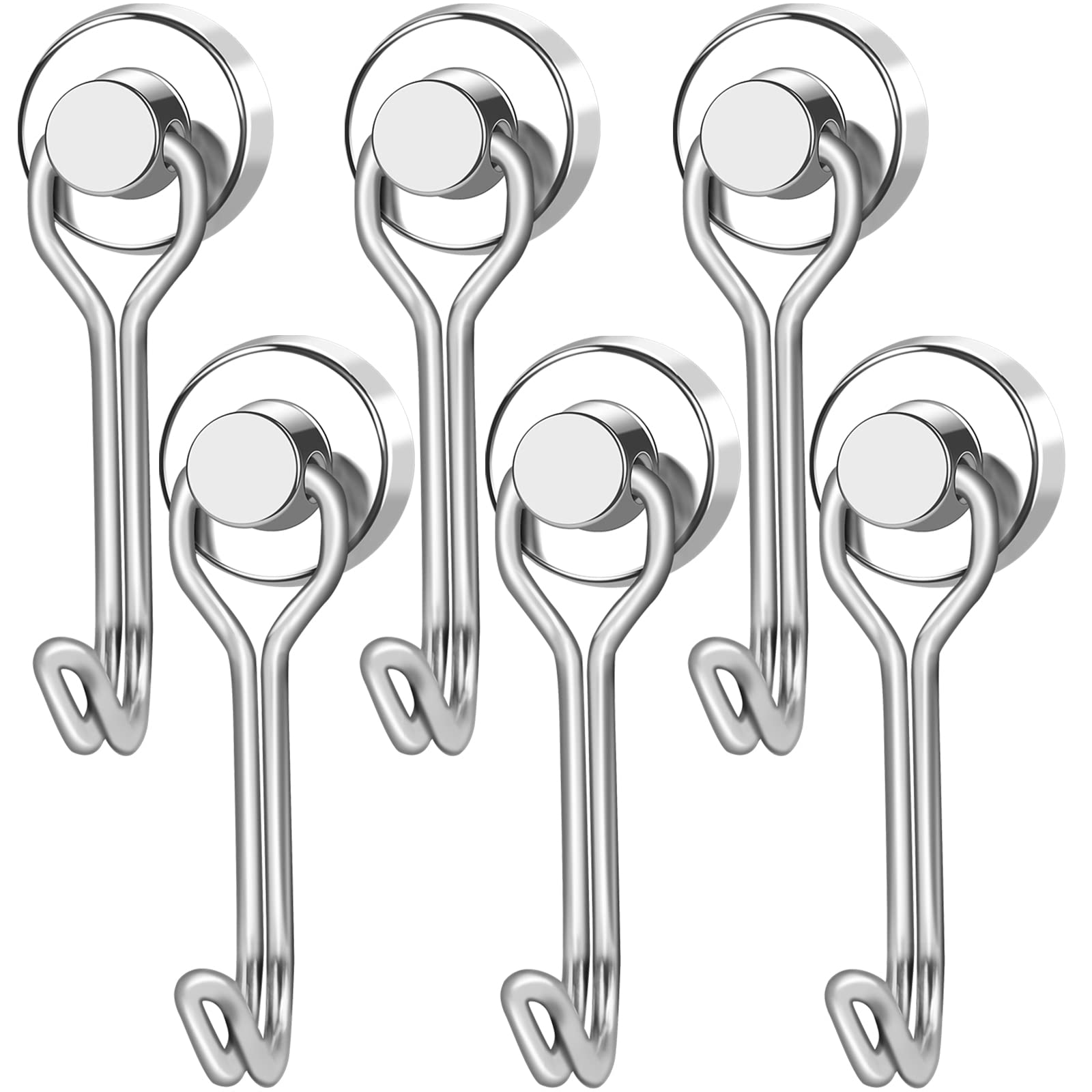 LOVIMAGCruise Must Haves Essentials, 30LBS Swivel Magnetic Hooks for Cruise Cabins, Strong Magnet Hooks for Hanging, Fridge, Grill, Refrigerator, Kitchen, Door, Locker, Key and Calendar - Pack of 6