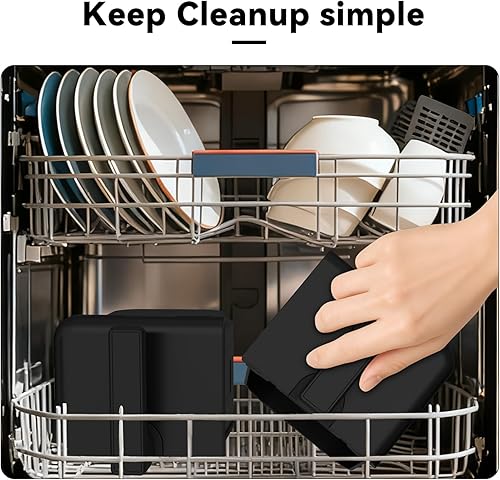 Miniatura 5 de Freidora de aire de doble cesta de 8 cuartos de galón, pantalla táctil digital, acabado de sincronización inteligente, apagado automático, 2 cestas