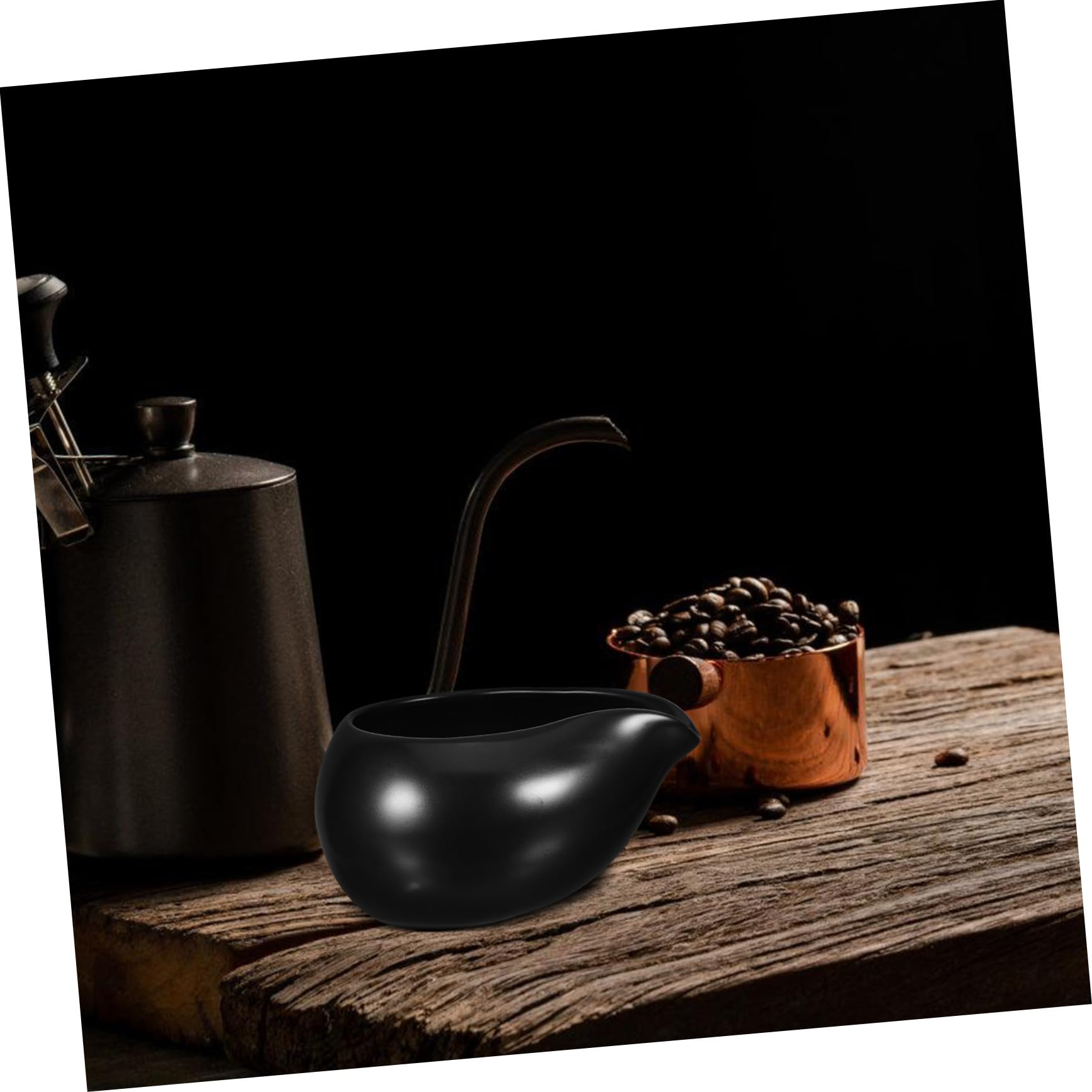 Pichets à Lait Mini Design Poignée Ergonomique en Céramique Noire Set de 3 Vintage pour Service de Café et Pique-niques