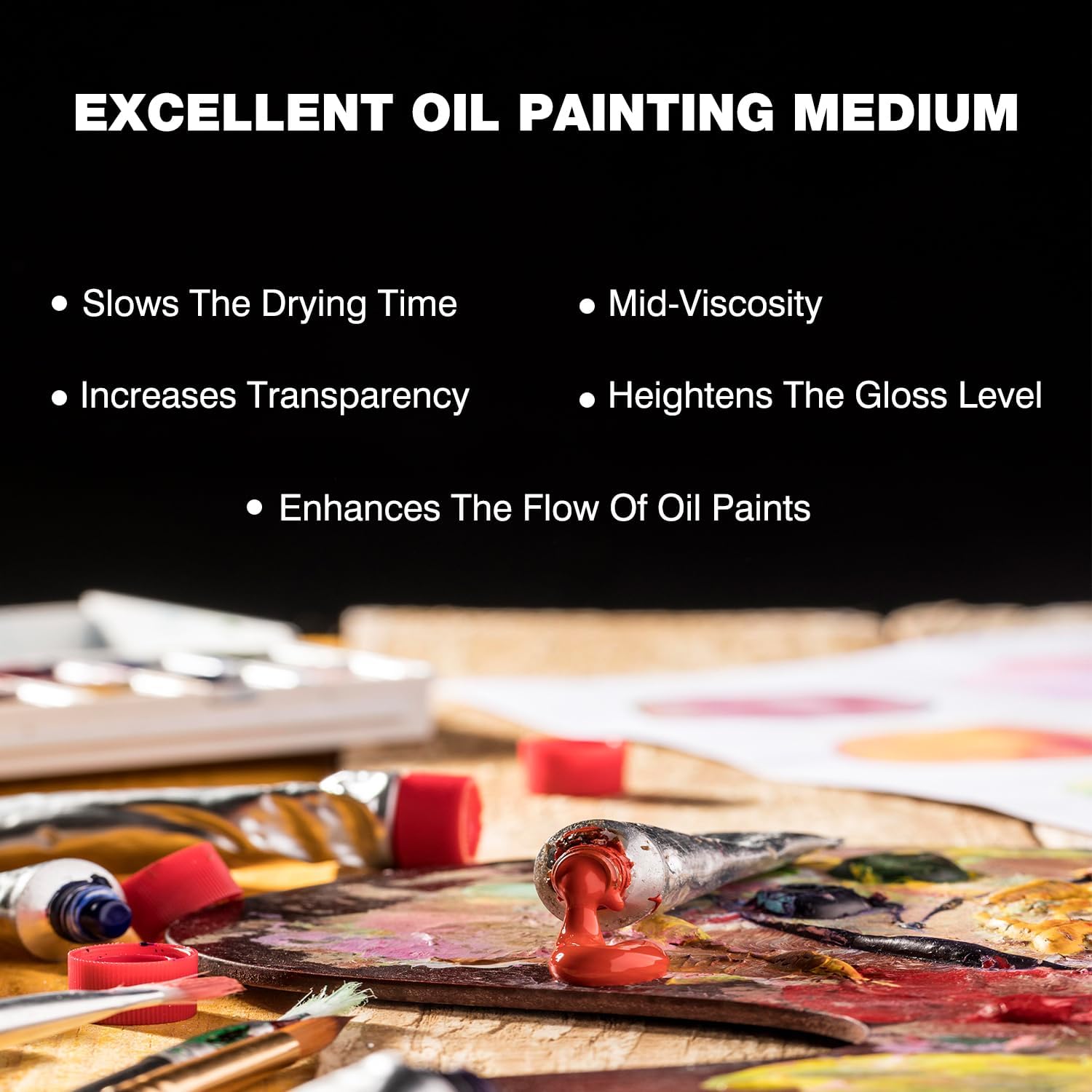 LIIZOUSUDA Linseed Oil for Painting, Refined Linseed Oil for Thinning Oils, Artists, Painting Thinner, Professionals - 3.5oz