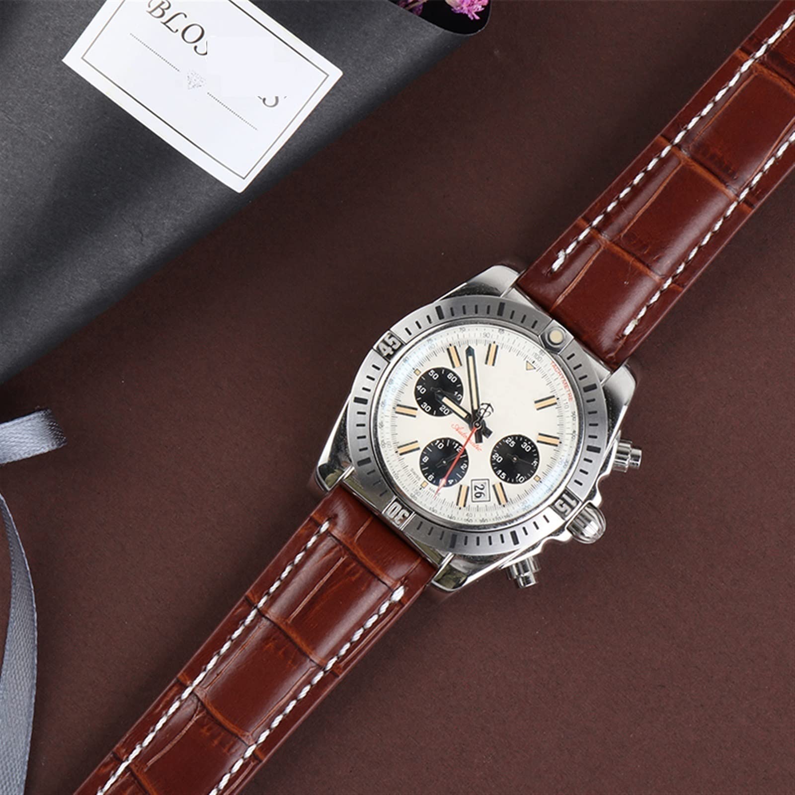 Per cinturino dell'orologio 22mm 24mm cinturino in vera pelle da uomo cinturino in pelle di mucca con distribuzione