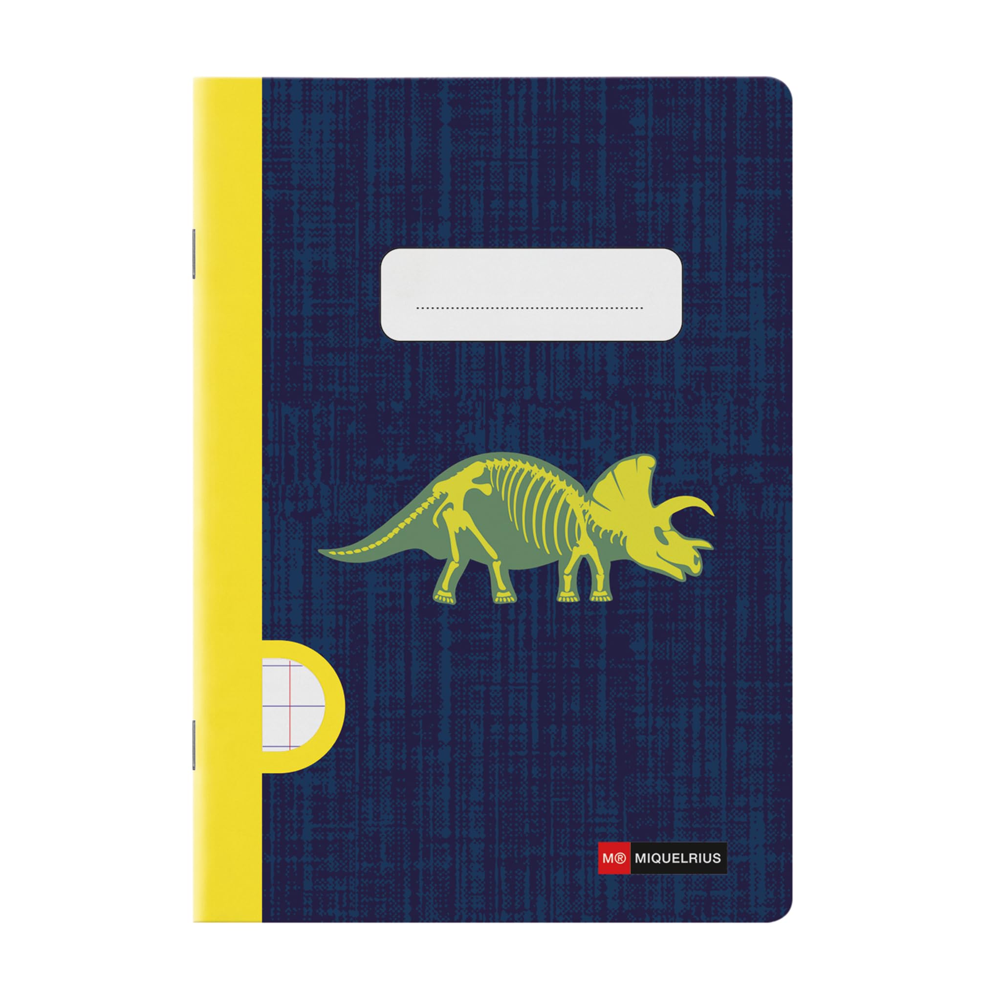 Miquelrius - Cahier agrafé A5 ligné, 48 feuilles papier extra opaque 70 g/m², reliure agrafée, couverture cartonnée plastifiée, garde imprimée, espace pour le nom, Raptor - 1