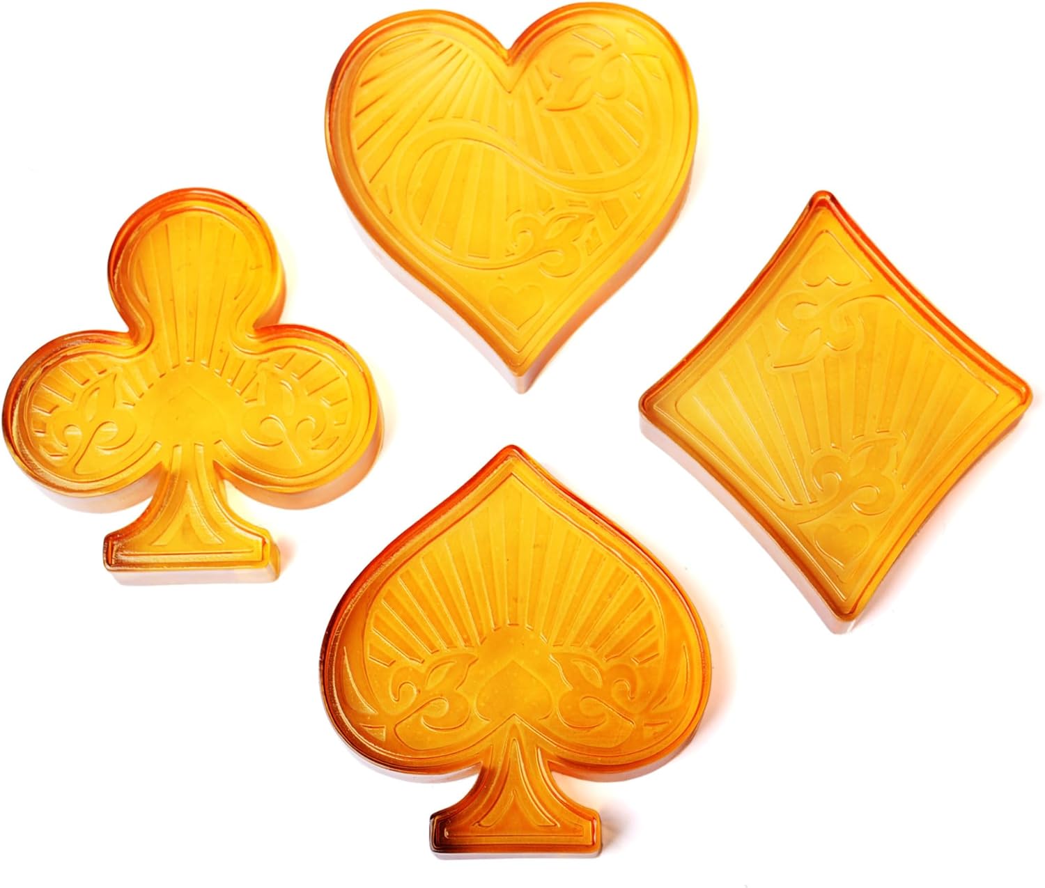 HAUCOZE 4Pcs Poker Sculpture Statue Modern Home Decor Art Table Centerpiece Gift for Desktop Bookshelf 4.7 Inch