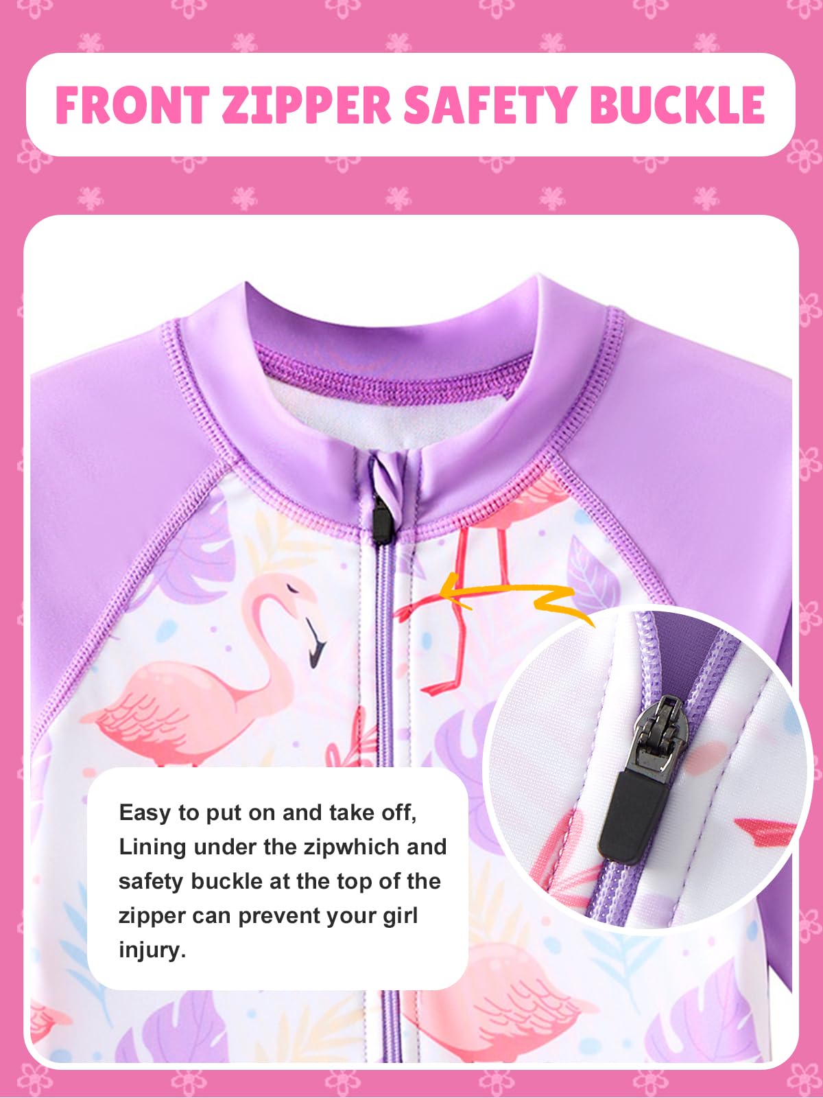 Angel season Trajes de baño para niñas, traje de baño de una pieza con UPF 50+ lindo