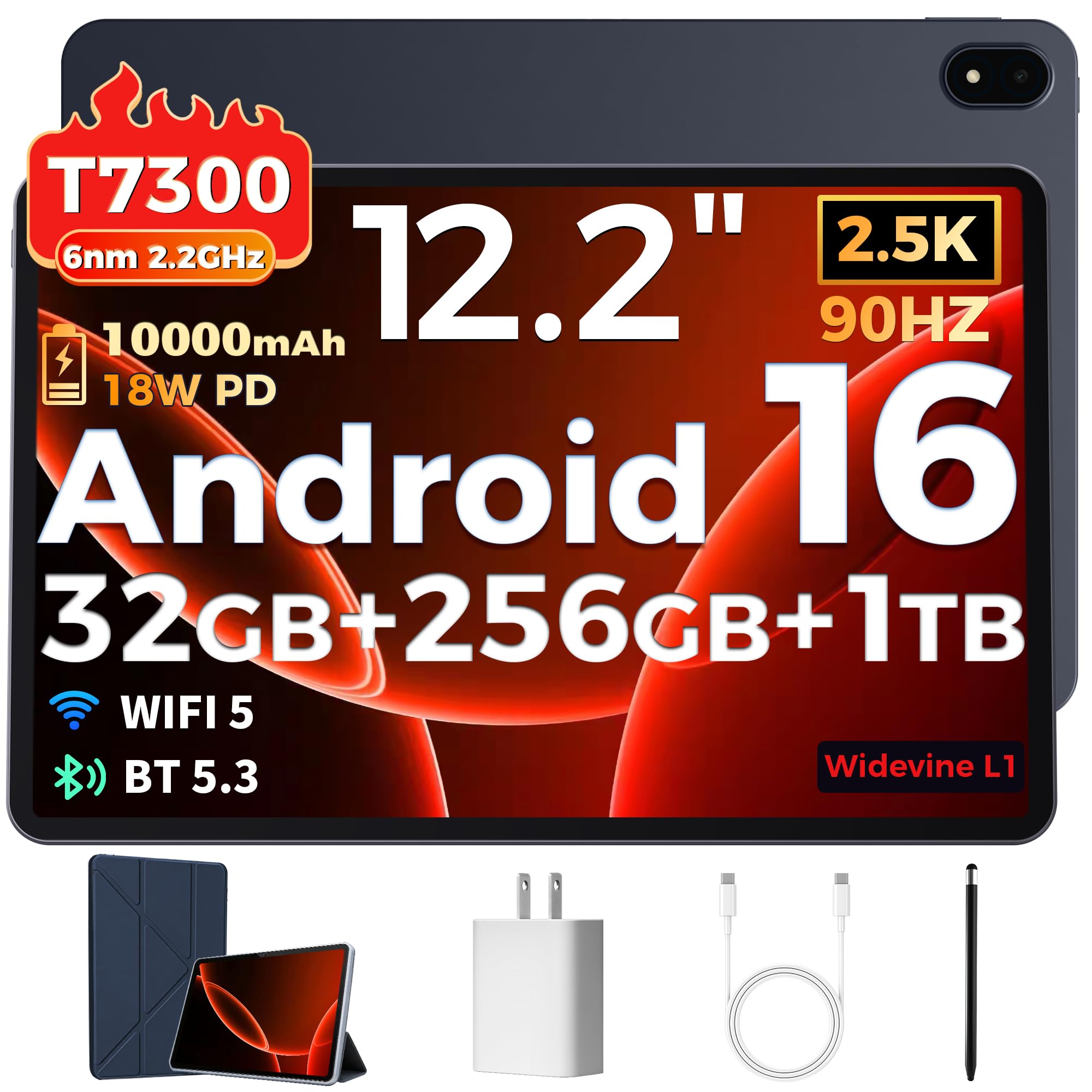 Amazon.com: RebotAi Android 16 Tablet, 12.2 Inch Tablet 2.5K, 32GB