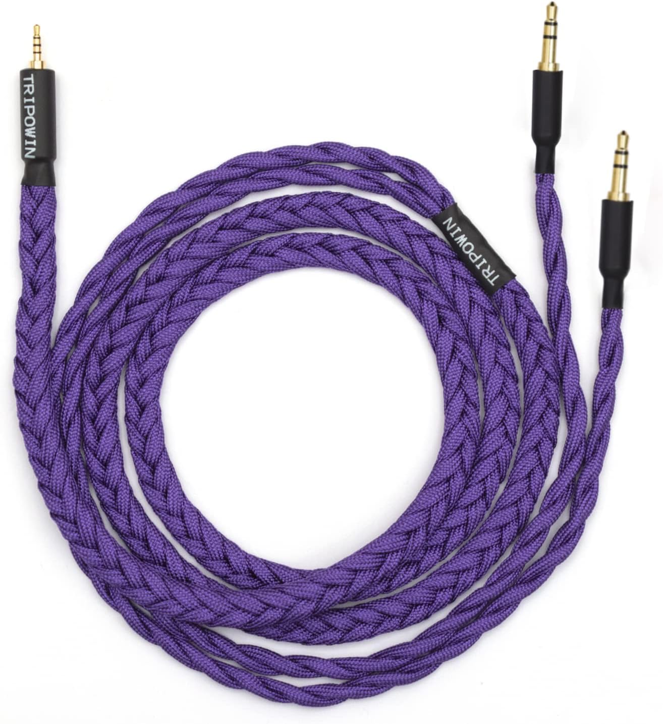Linsoul Tripowin GranVia Upgraded OFC High Purity Headphone Audio Replacement Cable (2.5mm Plug, Dual 3.5mm, 1.5m Length, Purple)
